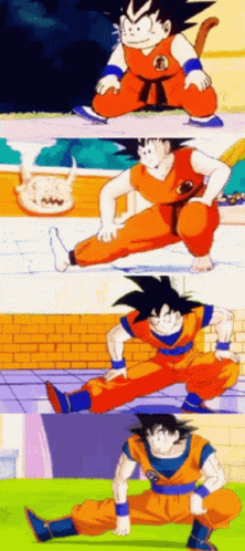 Stretching Dragon Ball Goku GIF