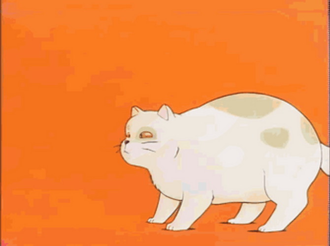 Stretching Fat Cat Animation GIF
