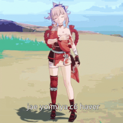 Stretching Genshin Impact Yoimiya GIF