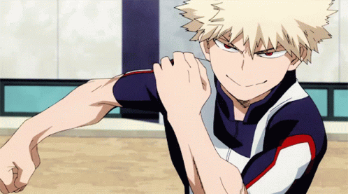 Stretching Katsuki Bakugou GIF