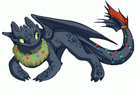 String Lights Around Toothless Meme GIF