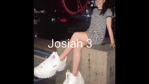 Striped Dress Girl Sitting On Ledge Josiah 3 GIF