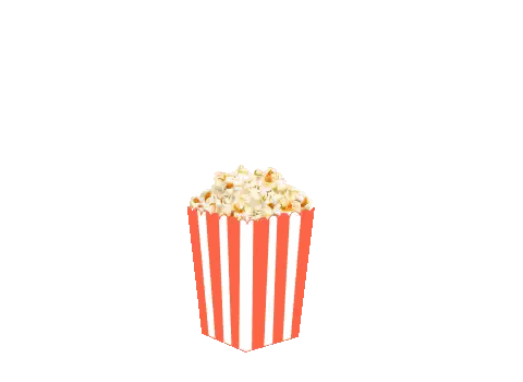 Striped Popcorn Container With Popcorn