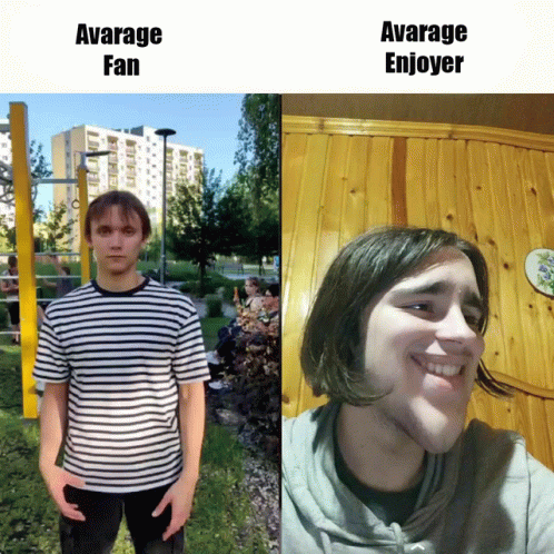 Striped Shirt Man Avarage Fan Long Hair Man Avarage Enjoyer GIF