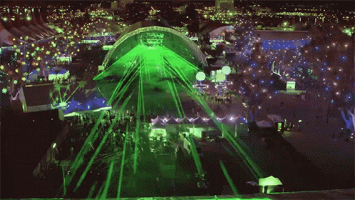 Strobe Light Neon Green Concert Stadium GIF