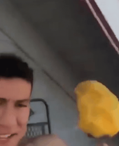 Stroke Face Morph Eating Mango GIF