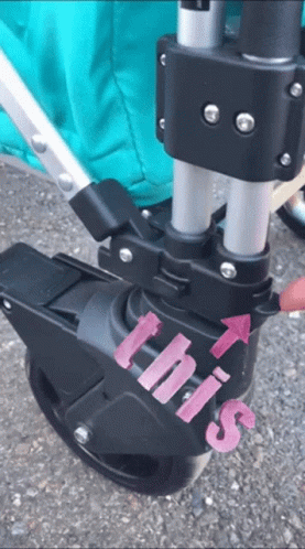 Stroller with Pink Sticker