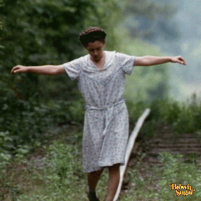 Strolling On Train Tracks Balance Beam GIF