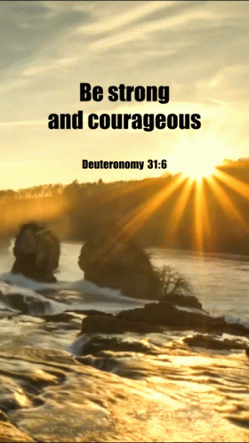 Be Strong And Courageous Motivation Card GIF