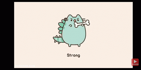 Cute Cat Strong Animation GIF