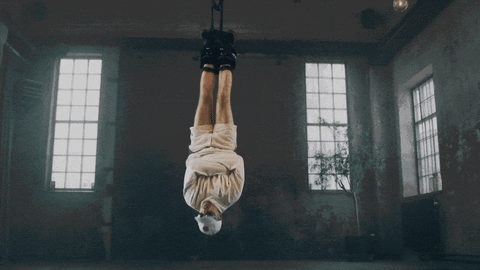 Strong Lady Hanging Work Out GIF