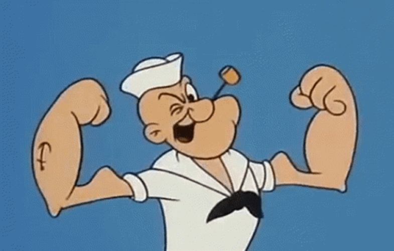 Strong Popeye Muscle Pop GIF