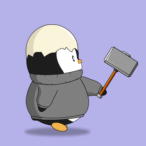 Strong Stubborn Penguin Head GIF