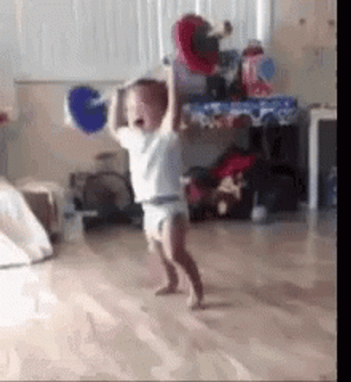 Strong Toddle Lifting Weights Toy  GIF