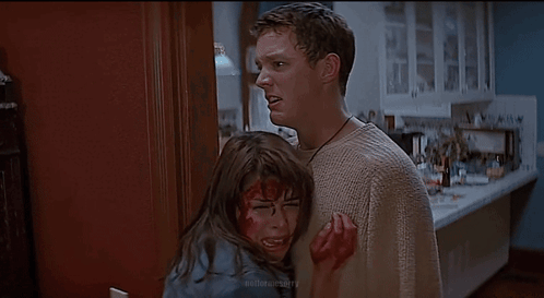 Stu Macher Girl Got Scared Scene GIF