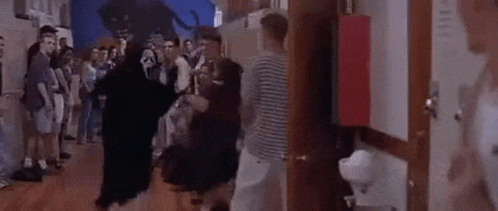 Stu Macher Masked Guy Runs GIF