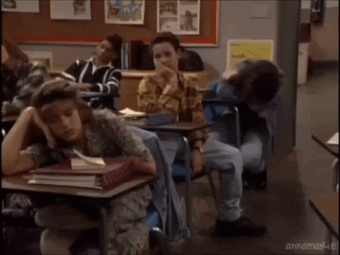 Student Fall Asleep And Fell GIF