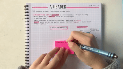 Student Taking Notes About A Header GIF