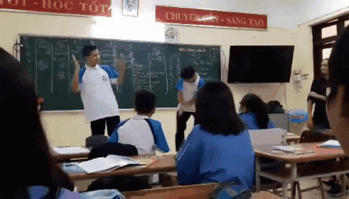 Students Dancing In The Classroom GIF