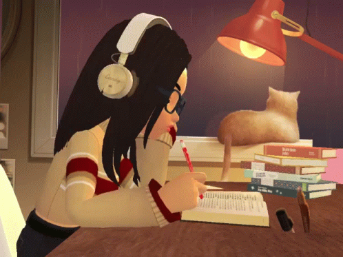 Studying Lofi Rainy Season GIF