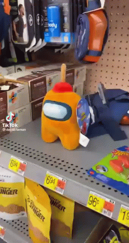 Stuffed Among Us Character Sitting on Shelf