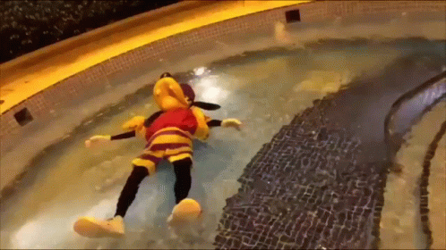 Stuffed Animal Floating in Pool
