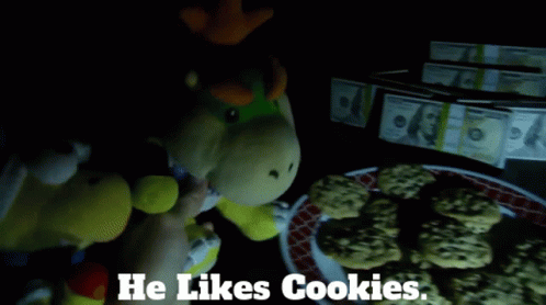 Stuffed Animal He Likes Cookies GIF