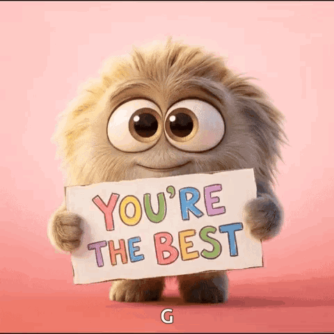 Stuffed Animal Holding Youre The Best Sign