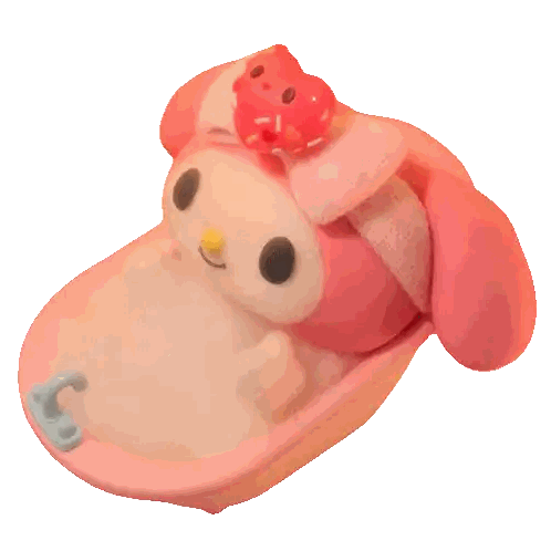 Stuffed Animal in Bathtub with Donut