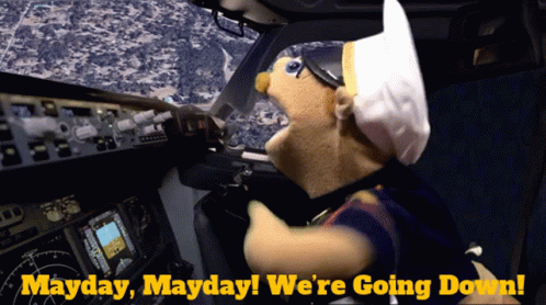 Stuffed Animal In Cockpit Saying Mayday GIF