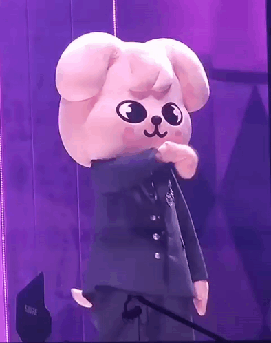 Stuffed Animal On Stage With Microphone GIF