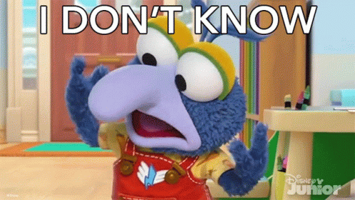 Stuffed Animal Saying I Don't Know Wearing Overalls and Hat