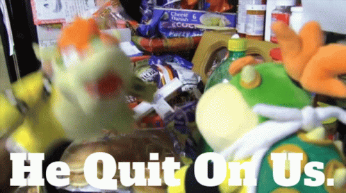 Stuffed Animal Saying I Quit GIF