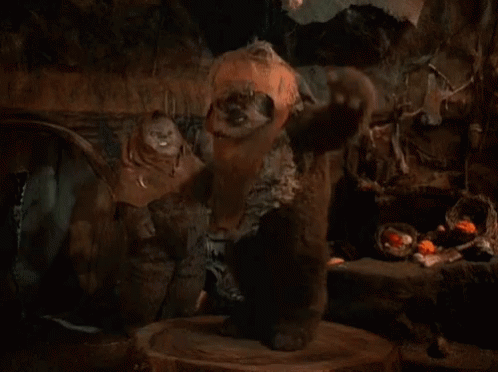Stuffed Animal Standing on Stump in Cave