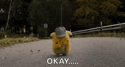 Stuffed Animal Walking In Hat Saying Okay GIF