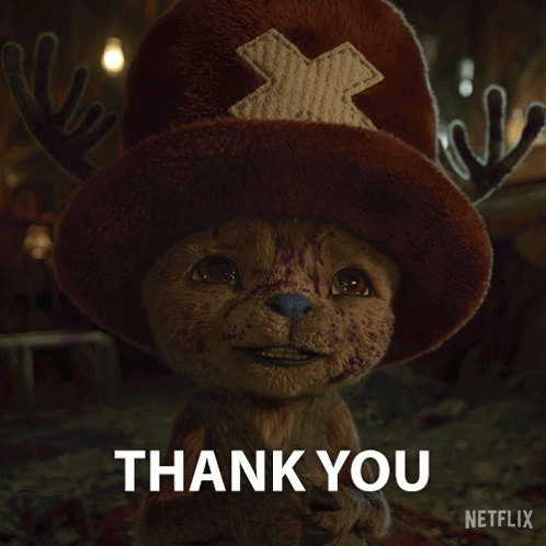 Stuffed Animal With Antlers and Thank You Hat