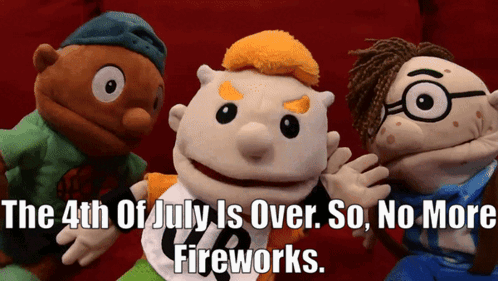 Stuffed Animals 4th of July No More Fireworks