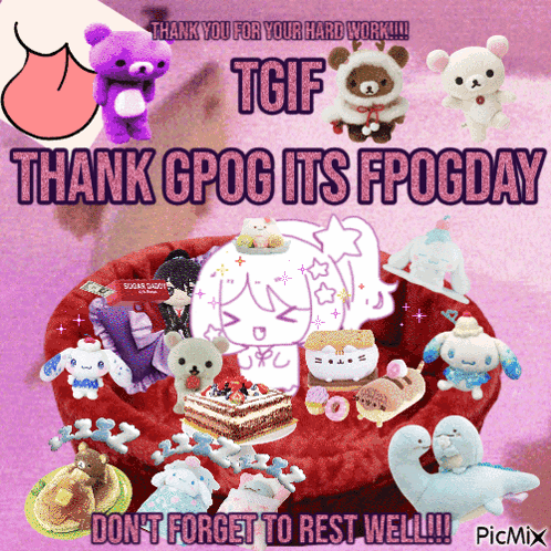 Stuffed Animals Collage Thank Gpog Its Fpogday GIF