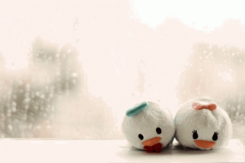 Stuffed Animals Next To Cloud GIF