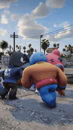 Stuffed Animals Standing on Street