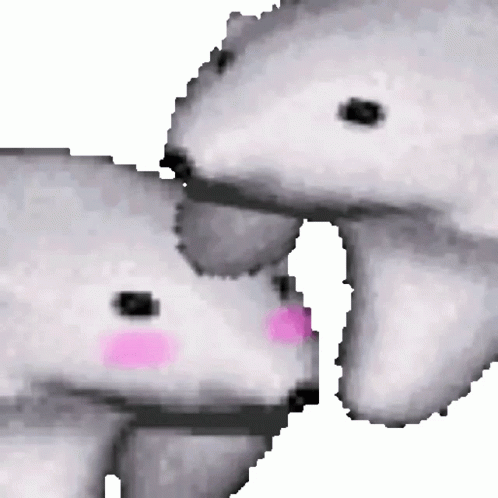 Stuffed Animals Standing Together With Pink Cheek