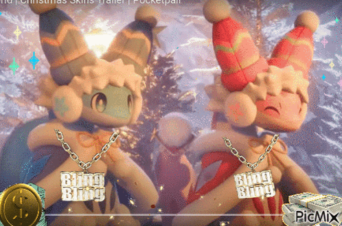 Stuffed Animals With Bling Bling Necklaces