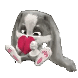 Stuffed Bunny Holding Red Heart
