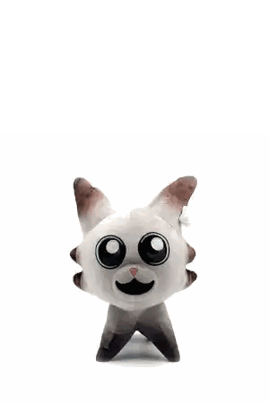 Stuffed Cat With Big Eyes and Mustache