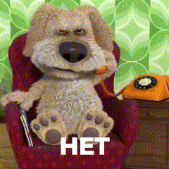Stuffed Dog Sitting Next To Orange Phone GIF