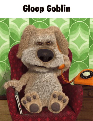 Stuffed Dog Talking On Phone Gloop Goblin GIF