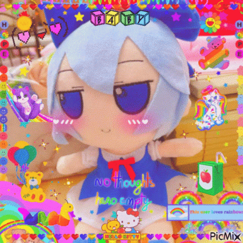 Stuffed Doll Blue Hair No Thoughts Head Empty