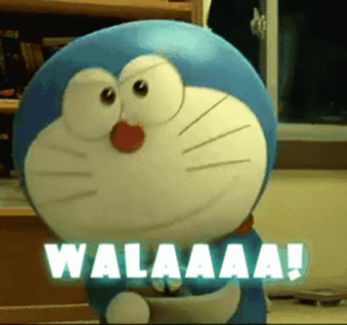 Stuffed Doraemon Saying Walaaaa GIF