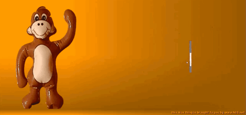 Stuffed Monkey and Pixelated Hand Saying Find Something to Enjoy