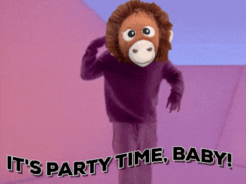 Stuffed Monkey Saying It's Party Time Baby